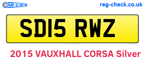 SD15RWZ are the vehicle registration plates.
