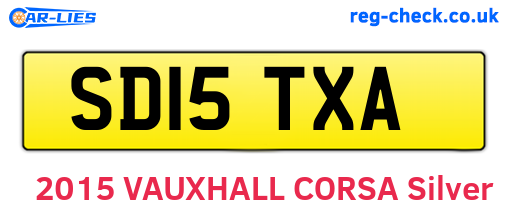 SD15TXA are the vehicle registration plates.