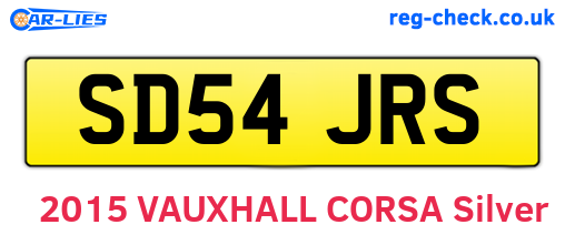 SD54JRS are the vehicle registration plates.