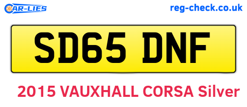 SD65DNF are the vehicle registration plates.
