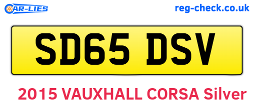 SD65DSV are the vehicle registration plates.