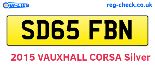 SD65FBN are the vehicle registration plates.