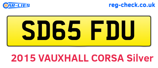 SD65FDU are the vehicle registration plates.