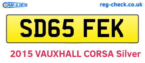 SD65FEK are the vehicle registration plates.