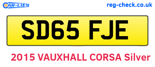 SD65FJE are the vehicle registration plates.