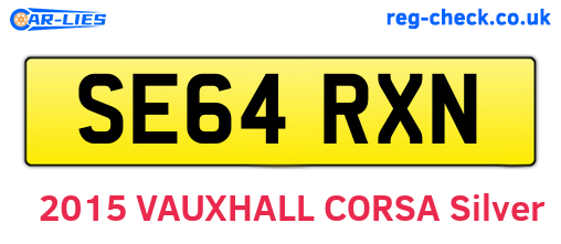SE64RXN are the vehicle registration plates.