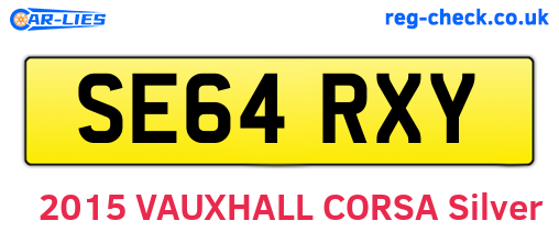 SE64RXY are the vehicle registration plates.