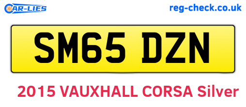 SM65DZN are the vehicle registration plates.