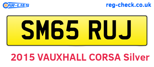 SM65RUJ are the vehicle registration plates.