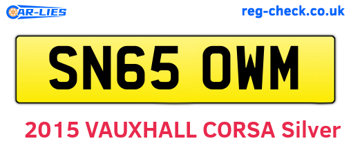 SN65OWM are the vehicle registration plates.