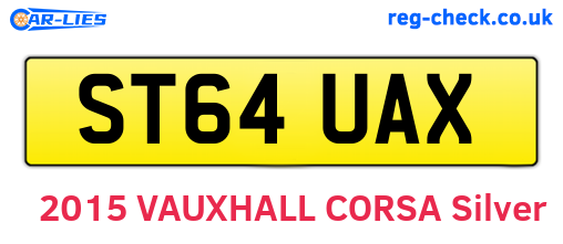 ST64UAX are the vehicle registration plates.
