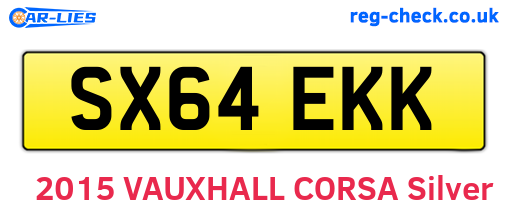 SX64EKK are the vehicle registration plates.