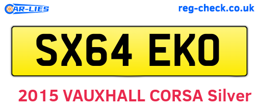 SX64EKO are the vehicle registration plates.
