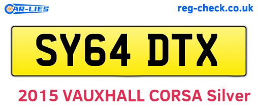 SY64DTX are the vehicle registration plates.