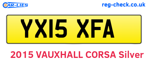 YX15XFA are the vehicle registration plates.