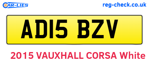 AD15BZV are the vehicle registration plates.
