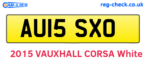 AU15SXO are the vehicle registration plates.