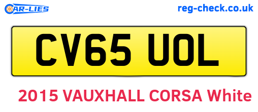 CV65UOL are the vehicle registration plates.
