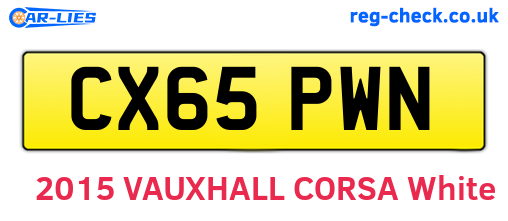 CX65PWN are the vehicle registration plates.