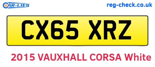 CX65XRZ are the vehicle registration plates.