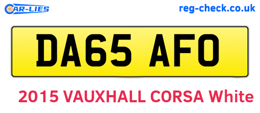 DA65AFO are the vehicle registration plates.