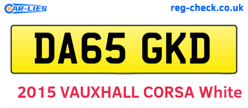 DA65GKD are the vehicle registration plates.