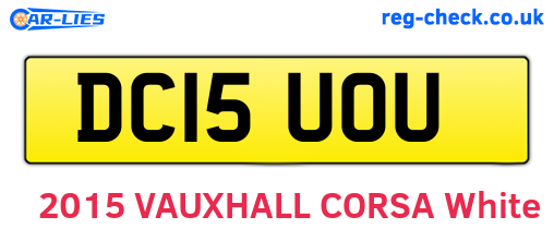 DC15UOU are the vehicle registration plates.