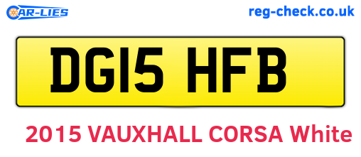 DG15HFB are the vehicle registration plates.