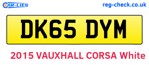 DK65DYM are the vehicle registration plates.