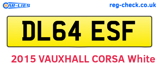 DL64ESF are the vehicle registration plates.