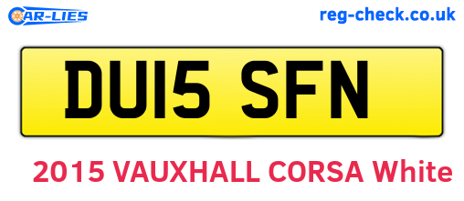 DU15SFN are the vehicle registration plates.
