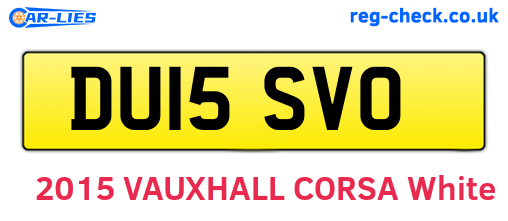 DU15SVO are the vehicle registration plates.