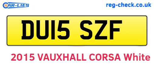 DU15SZF are the vehicle registration plates.