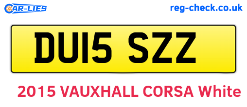 DU15SZZ are the vehicle registration plates.