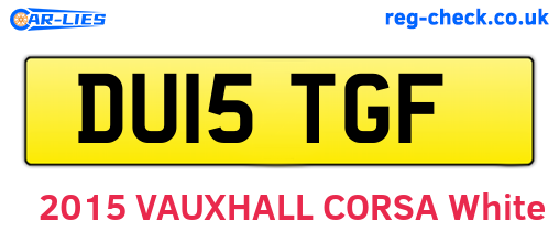 DU15TGF are the vehicle registration plates.