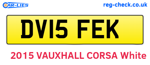 DV15FEK are the vehicle registration plates.