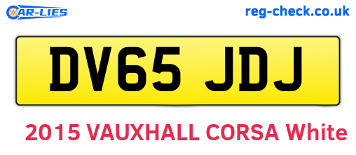 DV65JDJ are the vehicle registration plates.