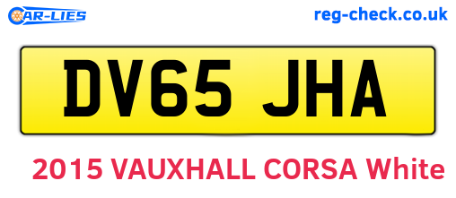 DV65JHA are the vehicle registration plates.