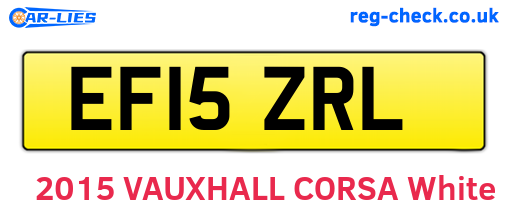 EF15ZRL are the vehicle registration plates.