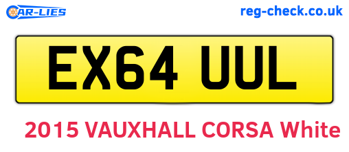 EX64UUL are the vehicle registration plates.