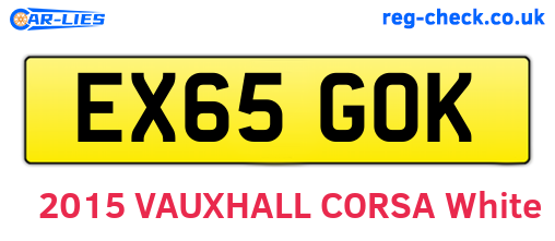 EX65GOK are the vehicle registration plates.