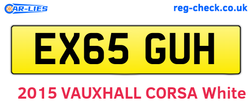 EX65GUH are the vehicle registration plates.