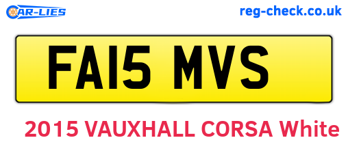 FA15MVS are the vehicle registration plates.