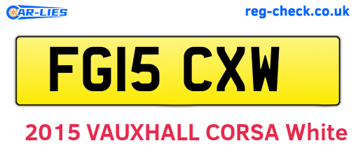 FG15CXW are the vehicle registration plates.