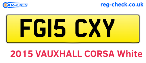 FG15CXY are the vehicle registration plates.