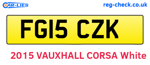 FG15CZK are the vehicle registration plates.