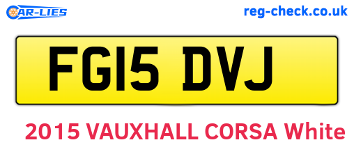 FG15DVJ are the vehicle registration plates.