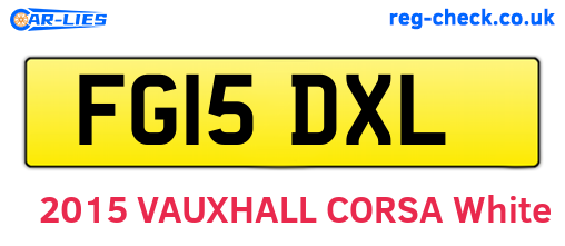 FG15DXL are the vehicle registration plates.