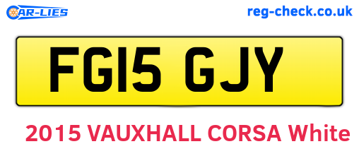 FG15GJY are the vehicle registration plates.
