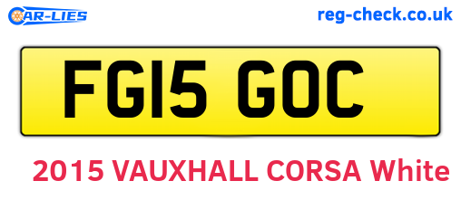FG15GOC are the vehicle registration plates.